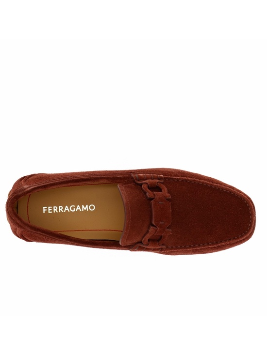 Salvatore Ferragamo Byte Loafers Burgundy Suede Leather Size 10 US New
